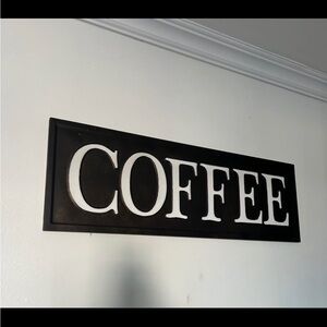 Large tin coffee bar sign